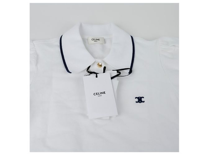 Céline Triofee Polo-Shirt Größe XS Weiß - Ansicht 3