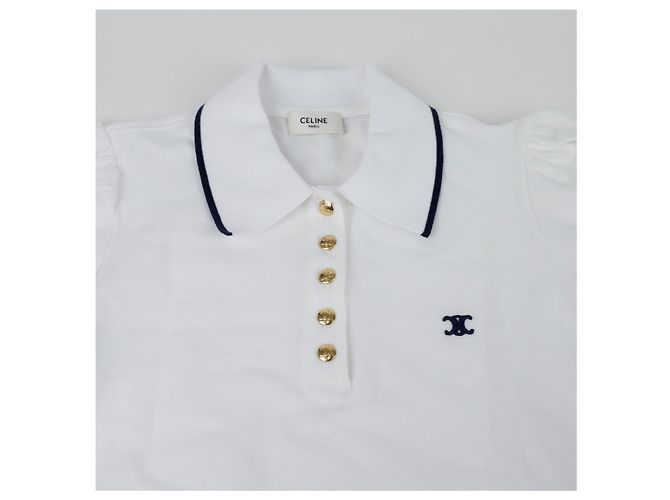 Céline Triofee Polo-Shirt Größe XS Weiß - Ansicht 4