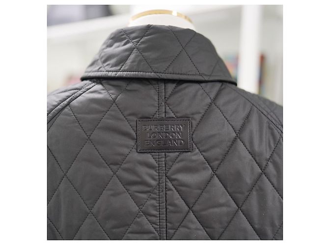 Burberry Giacca Donna Tything Nera Lunga Trapuntata Sottile Primavera Autunno Nero - vista 11