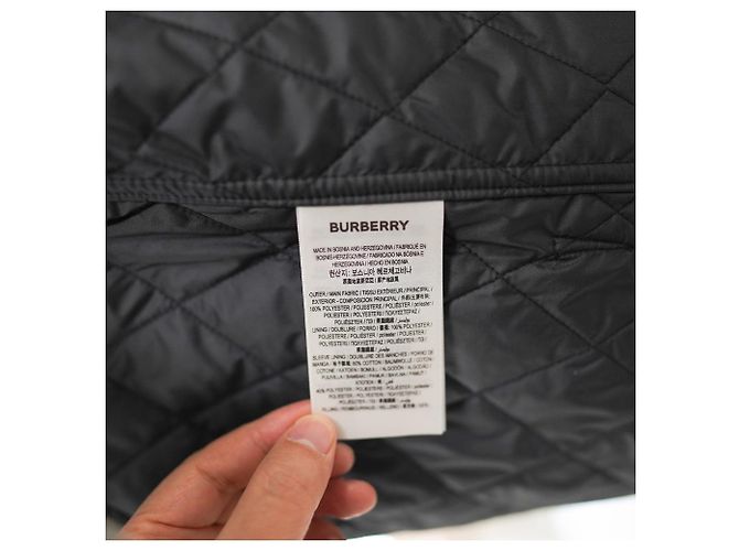 Burberry Giacca Donna Tything Nera Lunga Trapuntata Sottile Primavera Autunno Nero - vista 13