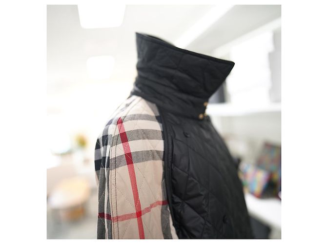 Burberry Giacca Donna Tything Nera Lunga Trapuntata Sottile Primavera Autunno Nero - vista 18