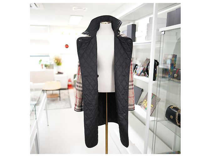 Burberry Giacca Donna Tything Nera Lunga Trapuntata Sottile Primavera Autunno Nero - vista 19