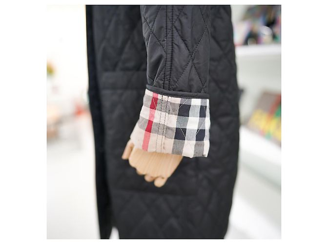Burberry Giacca Donna Tything Nera Lunga Trapuntata Sottile Primavera Autunno Nero - vista 8