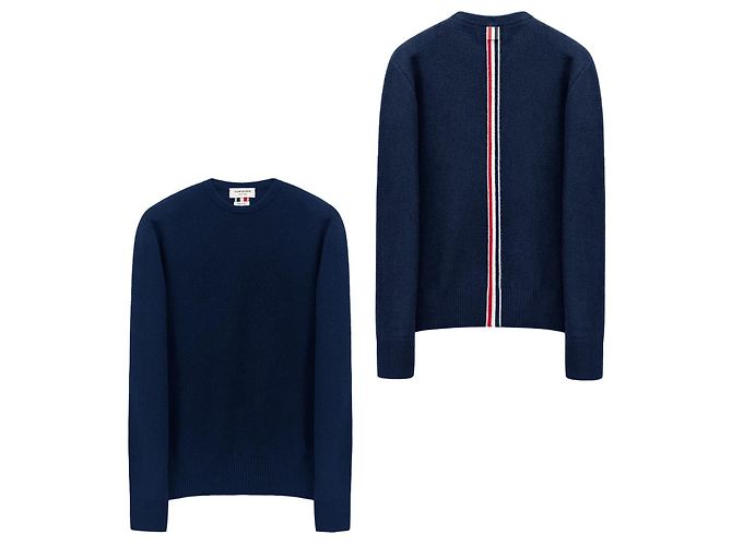 Thom Browne Three Stripe Wool Knit Blue - view 6