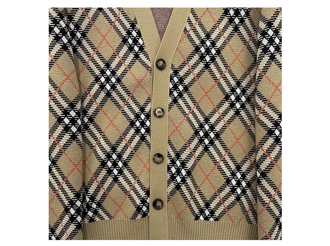 Burberry Kariert gestickter Wollmischung Cardigan Braun - Ansicht 10
