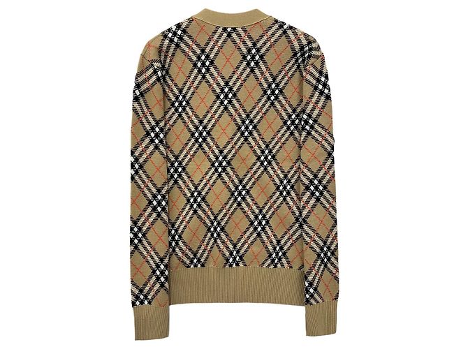 Burberry Kariert gestickter Wollmischung Cardigan Braun - Ansicht 2