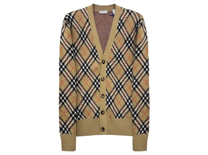 Burberry Kariert gestickter Wollmischung Cardigan Braun - Ansicht 6