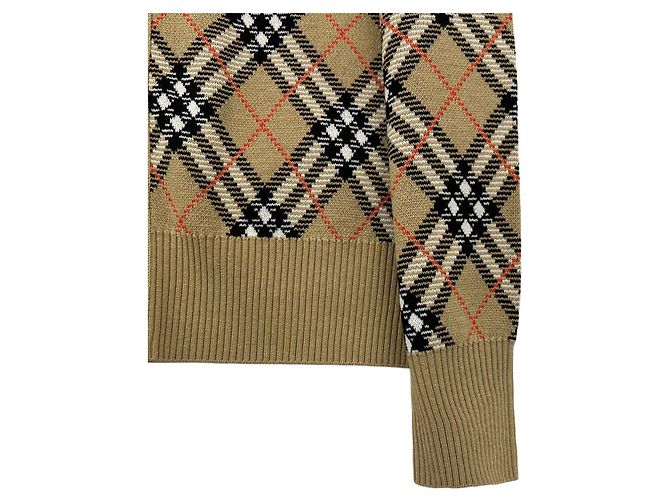 Burberry Kariert gestickter Wollmischung Cardigan Braun - Ansicht 8