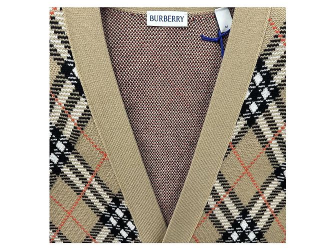 Burberry Kariert gestickter Wollmischung Cardigan Braun - Ansicht 9