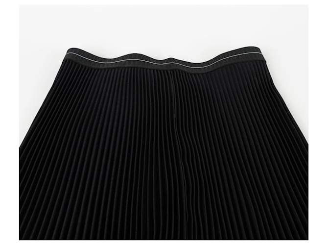 Prada Falda plisada con logo Banding Negro - vista 2