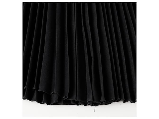 Prada Falda plisada con logo Banding Negro - vista 6