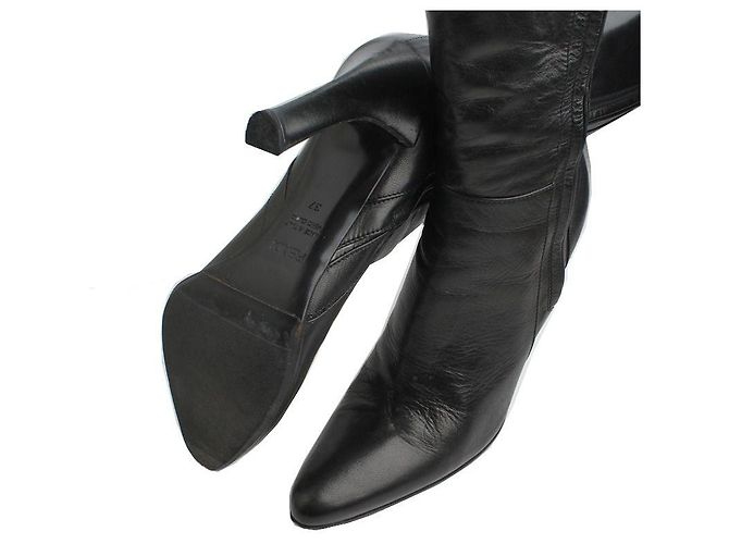 Fendi Schwarze Lederstiefel - Ansicht 3
