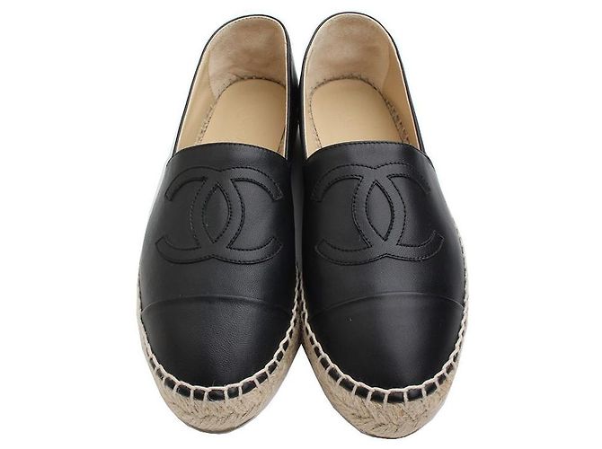 Chanel Espadrillas in pelle di agnello nera Nero - vista 2