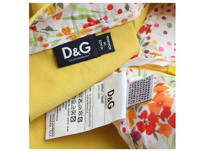 Dolce & Gabbana Falda de algodón amarilla Dolce Gabbana Amarillo - vista 3