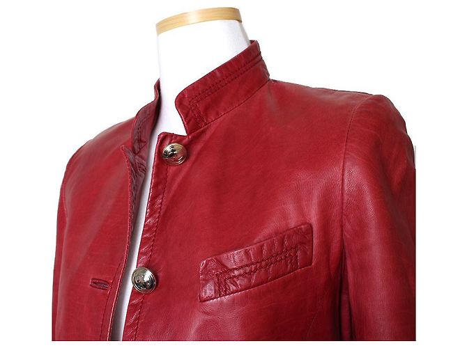 Gucci Rote Lederjacke - Ansicht 4