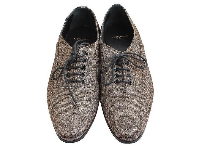 Saint Laurent Mocassini Oxford Glitterati Argento - vista 2