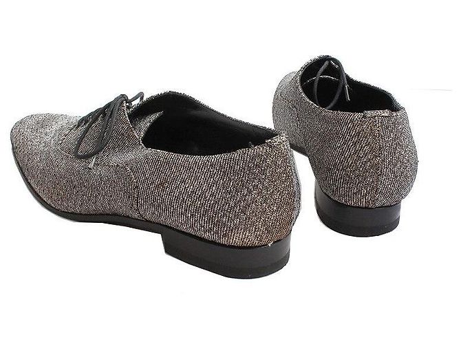 Saint Laurent Mocassini Oxford Glitterati Argento - vista 4