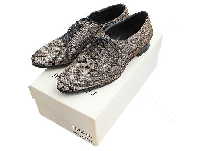 Saint Laurent Mocassini Oxford Glitterati Argento - vista 5