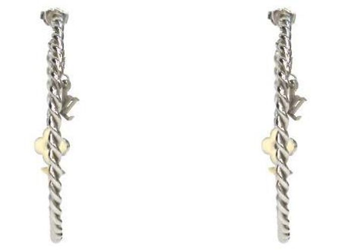 Louis Vuitton Orecchini a cerchio in argento con monogramma - vista 2