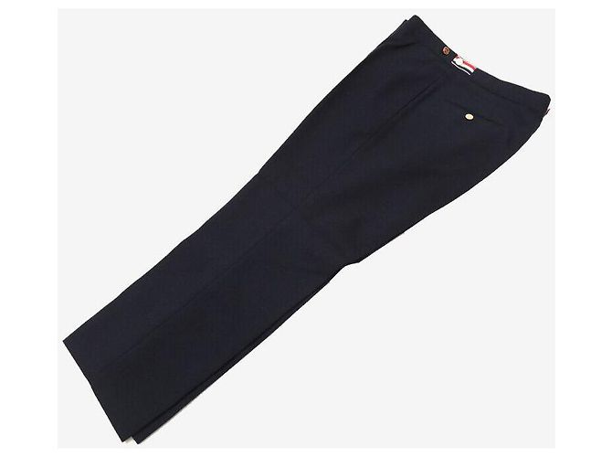 Thom Browne Low Rise Super Slacks Pants Navy Blue - view 2