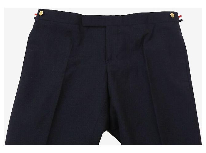 Thom Browne Low Rise Super Slacks Pants Navy Blue - view 3