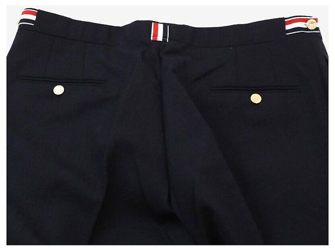 Thom Browne Low Rise Super Slacks Pants Navy Blue - view 4
