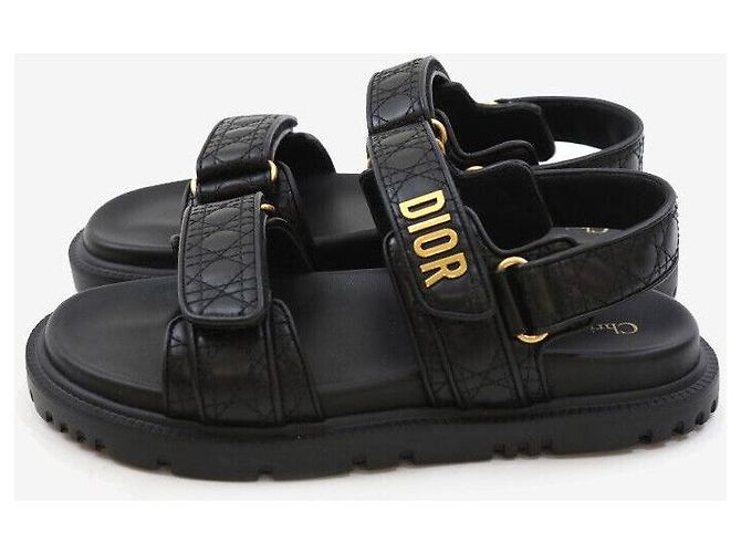 Dior Act Sandale aus gestepptem Cannage-Leder Schwarz - Ansicht 2