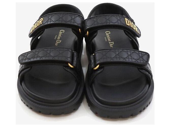 Dior Act Sandale aus gestepptem Cannage-Leder Schwarz - Ansicht 3