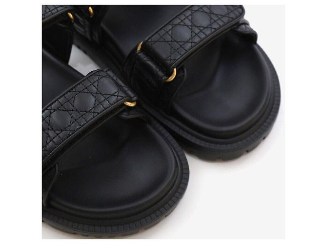 Dior Act Sandale aus gestepptem Cannage-Leder Schwarz - Ansicht 7