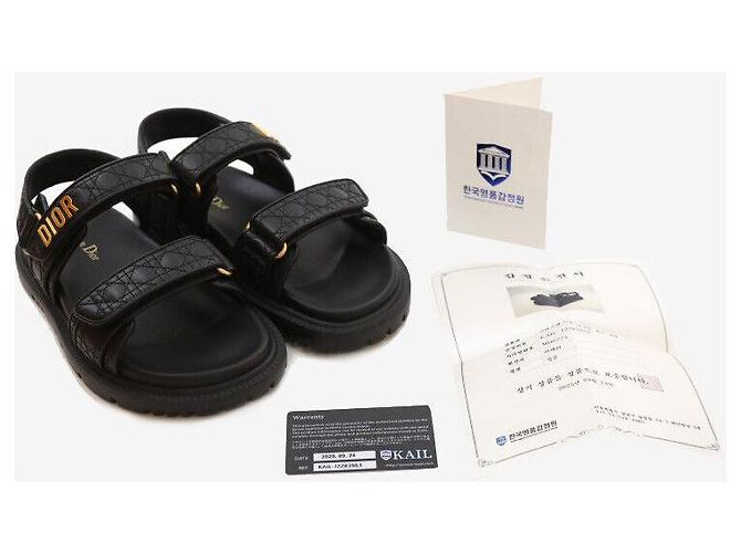 Dior Act Sandale aus gestepptem Cannage-Leder Schwarz - Ansicht 8