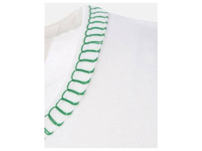 Bottega Veneta T-Shirt aus Baumwolljersey mit Overlocknaht Weiß - Ansicht 7