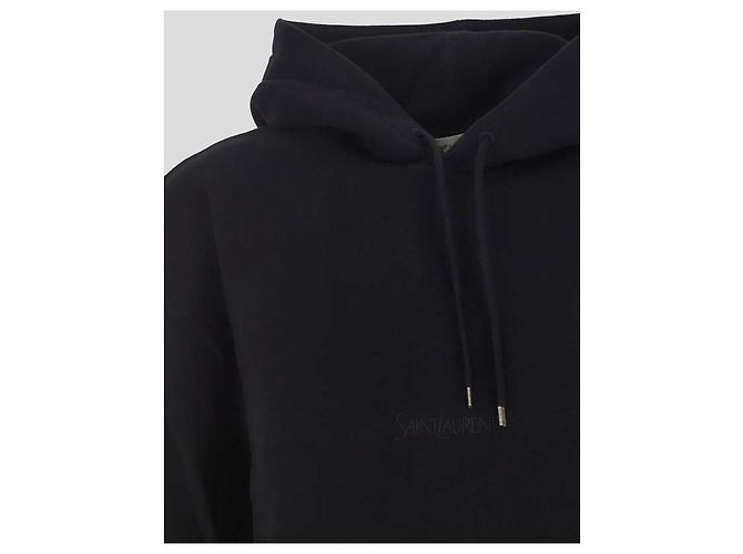 Saint Laurent Moletom com capuz e logo Preto - vista 6