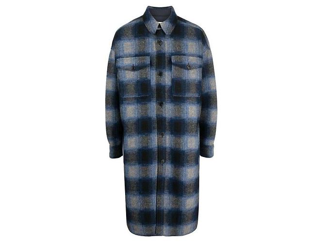 Isabel Marant Karo-Mantel Blau - Ansicht 4