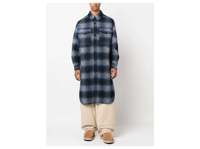 Isabel Marant Karo-Mantel Blau - Ansicht 5