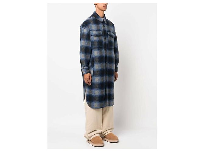 Isabel Marant Karo-Mantel Blau - Ansicht 6