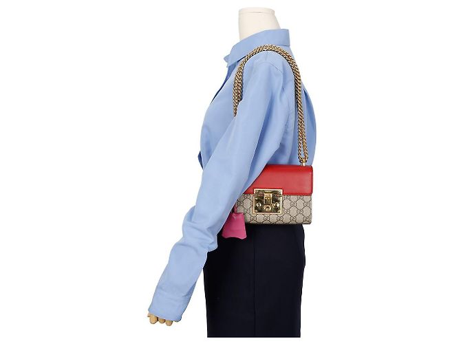 Gucci Piccola borsa a tracolla con catena Rosso - vista 19