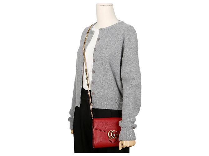 Gucci Borsa a tracolla GG Marmont WOC Rosso - vista 15