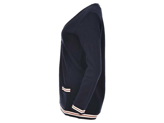 Thom Browne Langer Cardigan aus Baumwolle mit Cricket-Textur Blau - Ansicht 7