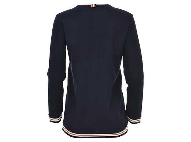 Thom Browne Langer Cardigan aus Baumwolle mit Cricket-Textur Blau - Ansicht 8