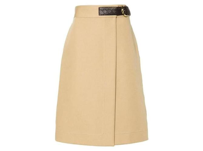 Bottega Veneta Falda con cinturón de algodón Blanco - vista 4