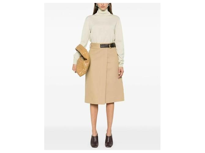 Bottega Veneta Falda con cinturón de algodón Blanco - vista 5