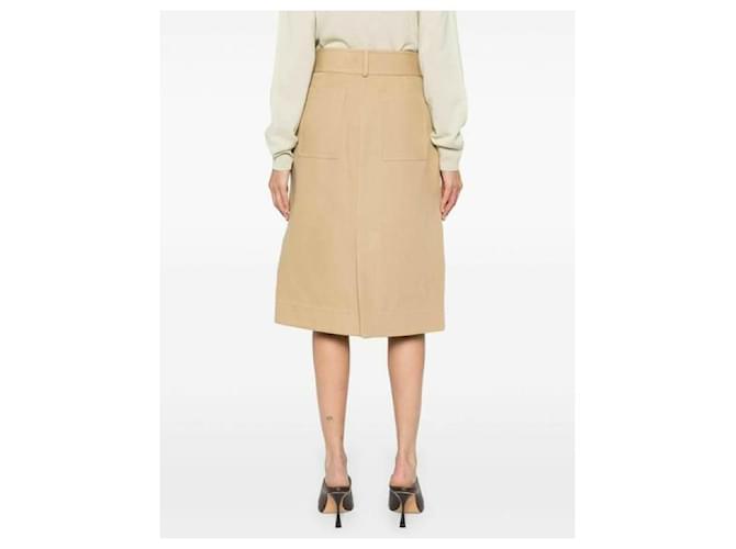 Bottega Veneta Falda con cinturón de algodón Blanco - vista 6