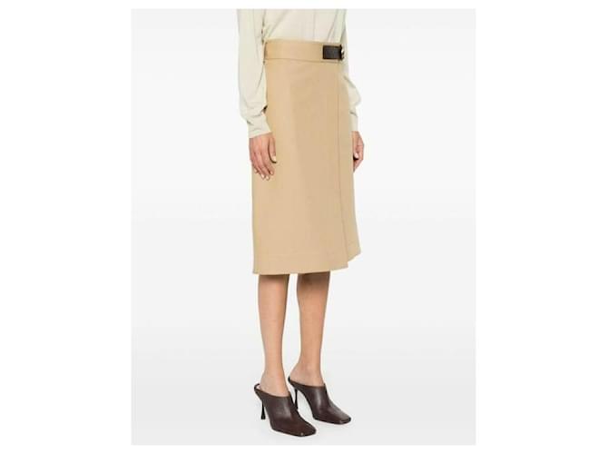 Bottega Veneta Falda con cinturón de algodón Blanco - vista 7