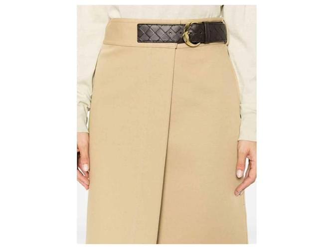 Bottega Veneta Falda con cinturón de algodón Blanco - vista 8