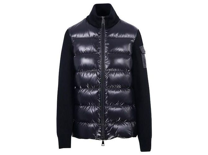 Moncler Cardigã de lã com zíper acolchoado Preto - vista 4