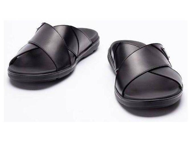 Prada Sandalias de cuero negro - vista 5