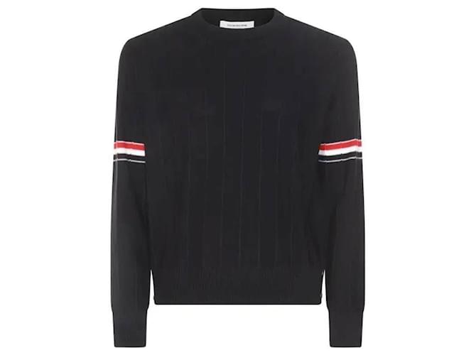 Thom Browne Wool Relaxed Pullover Knit Blue - view 4