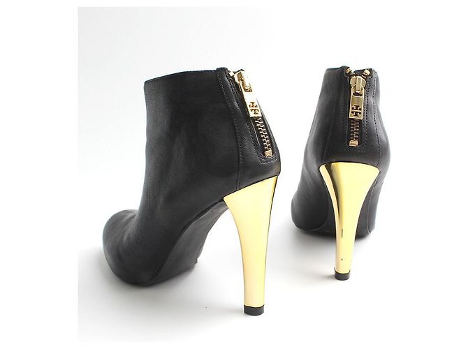 Tory Burch Botines de tacón dorados Negro - vista 4