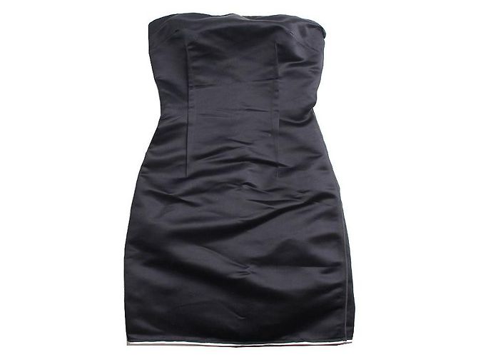 Dolce & Gabbana Schwarzes Satin-Röhrenkleid von Dolce Gabbana - Ansicht 2