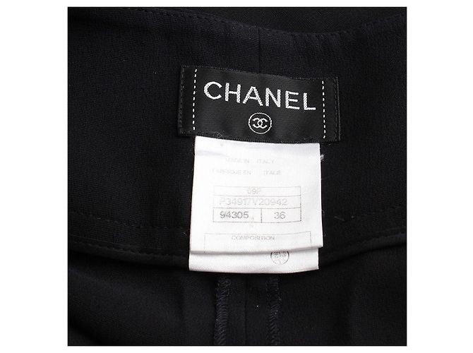 Chanel Pantalones Bermuda de Seda Negros - vista 4